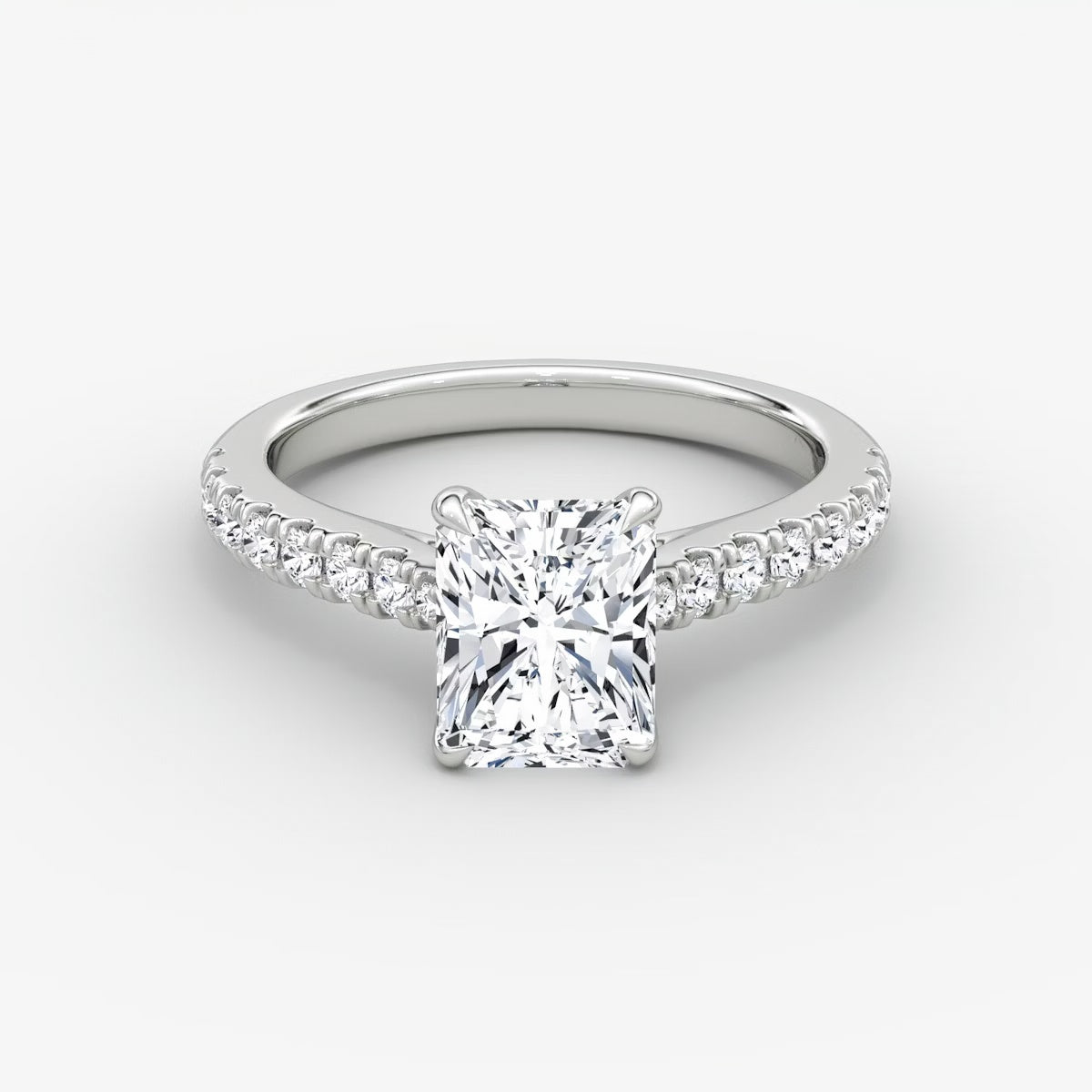 Trellis Cathedral Radiant Pave Engagement Ring