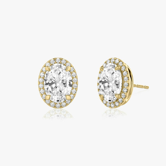 Oval Halo Stud