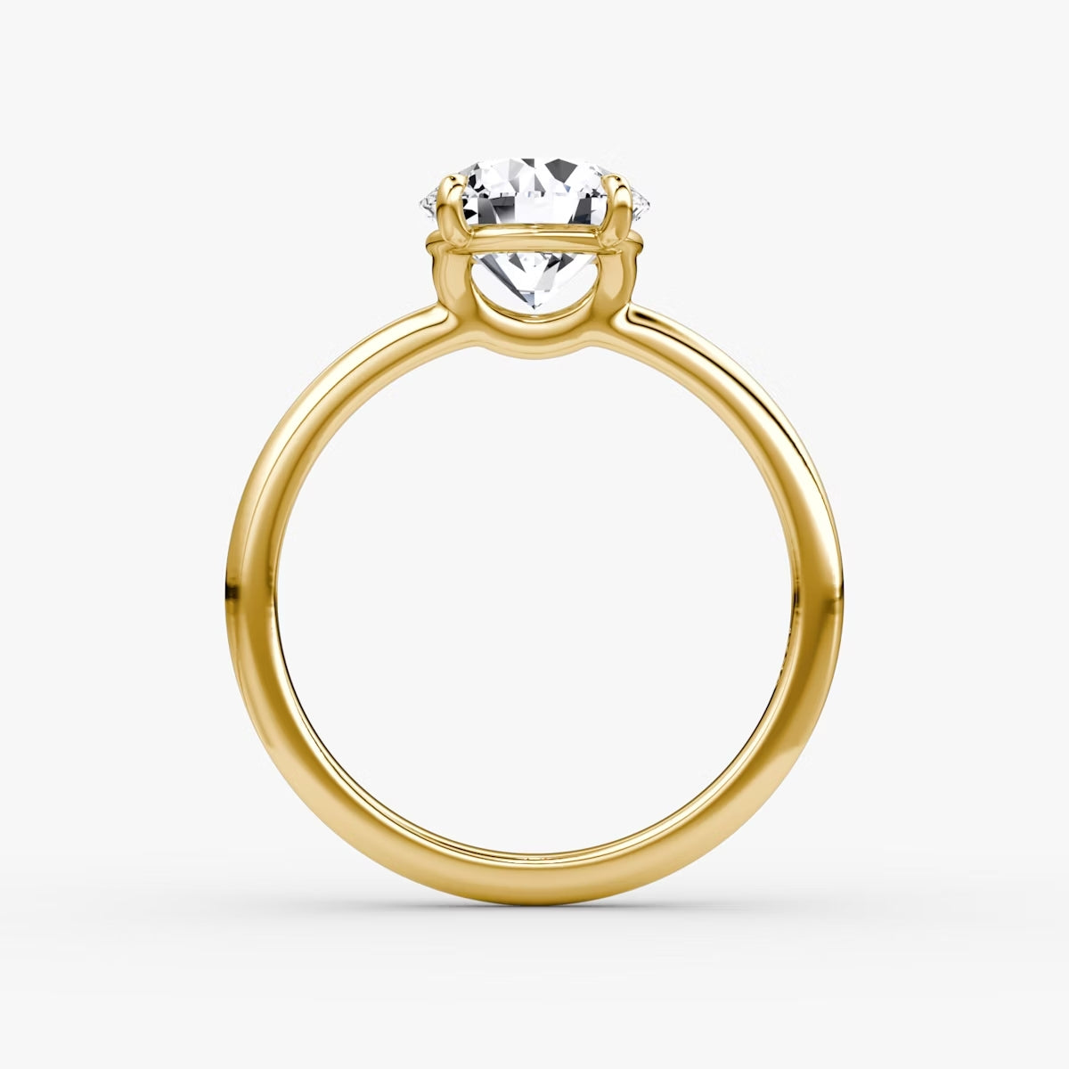 The Signature Round Brilliant Engagement Ring in Plain Large Band