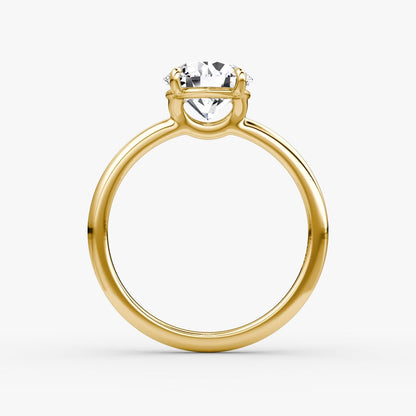 The Signature Round Brilliant Engagement Ring in Plain Large Band