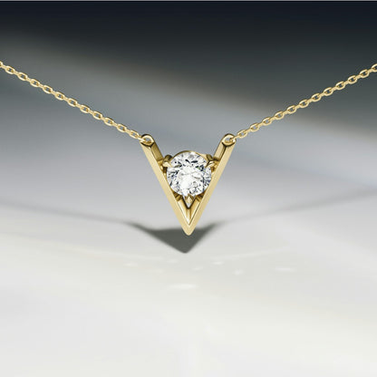 V Solitaire Necklace