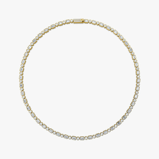 Mixed Bezel Tennis Necklace