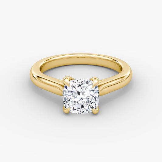 Trellis Cathedral Cushion Plain Engagement Ring