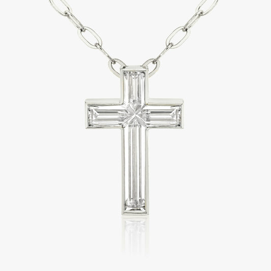 Solitaire Cross Necklace