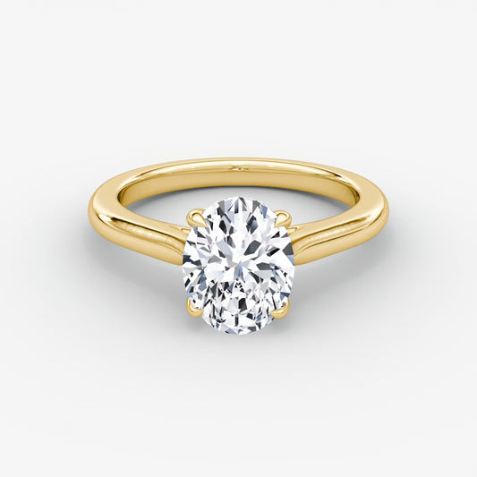 Trellis Cathedral Oval Plain Engagement Ring