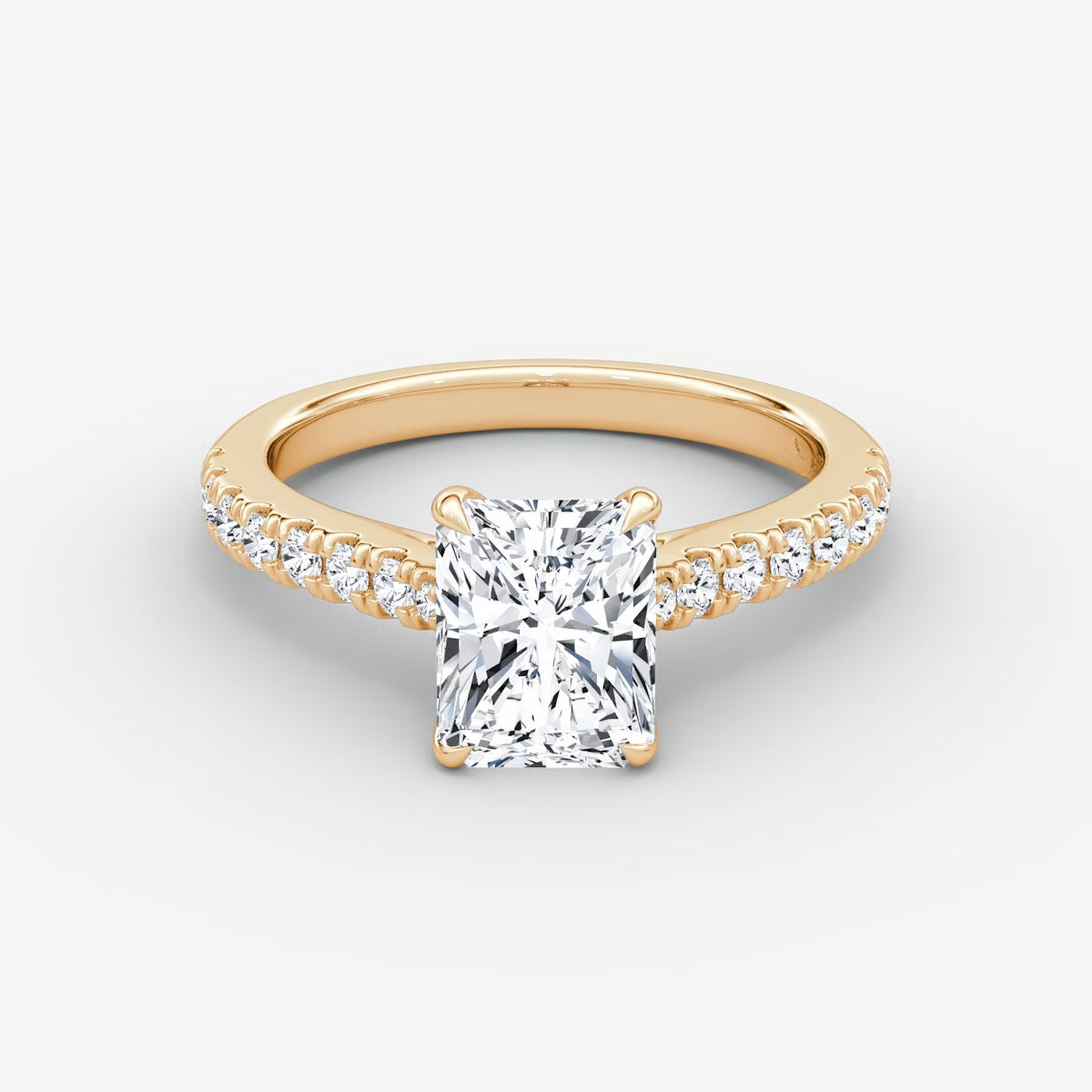 Trellis Cathedral Radiant Pave Engagement Ring