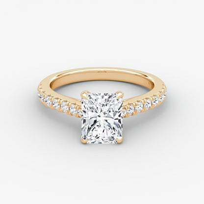 Trellis Cathedral Radiant Pave Engagement Ring