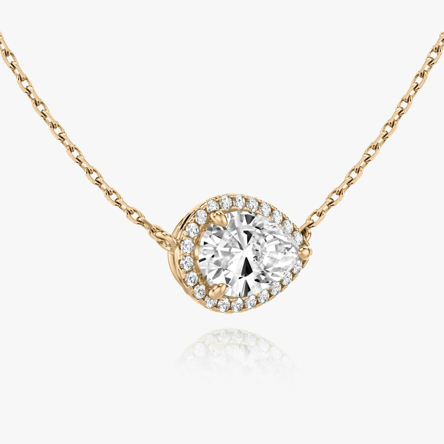 Pear Halo Necklace