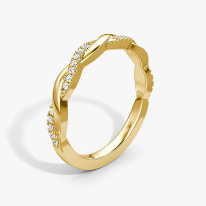 Twisted Single Pavé Band