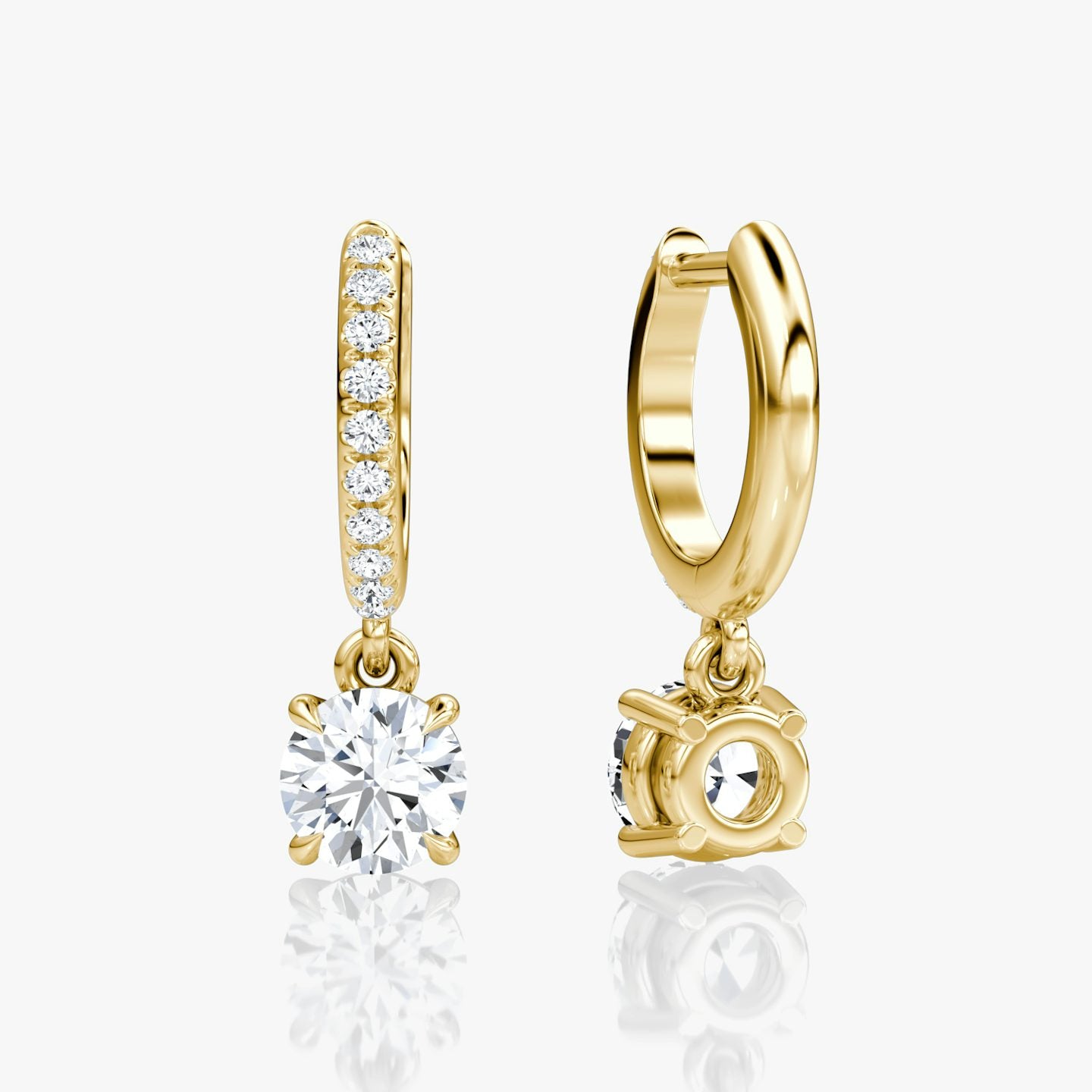 Solitaire Pavé Drop Huggie Hoop