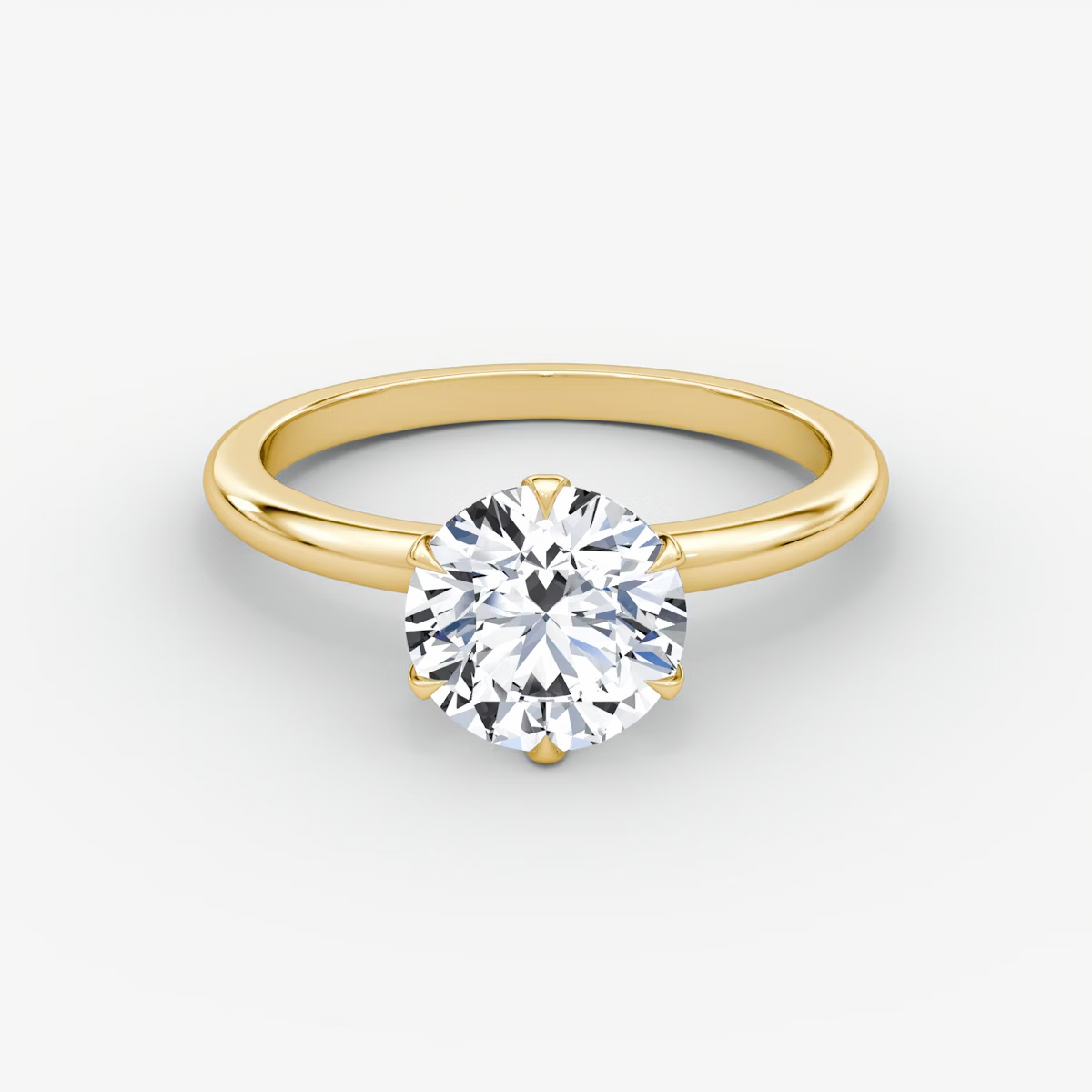 The V Round Brilliant Engagement Ring in Plain Band