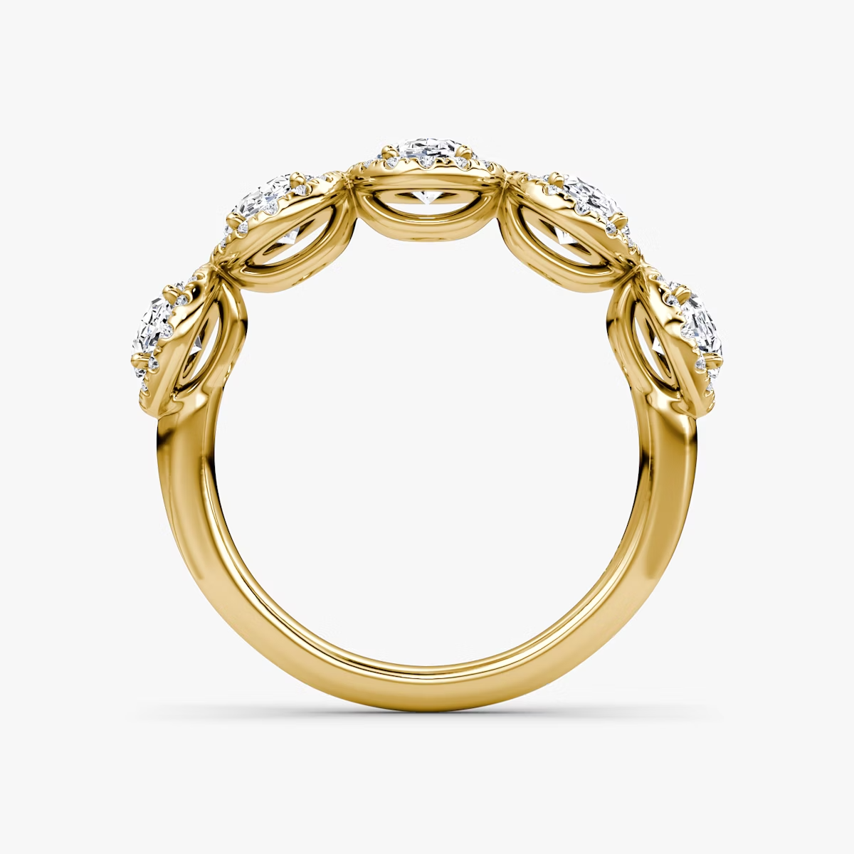 Oval Five Stone Halo Band