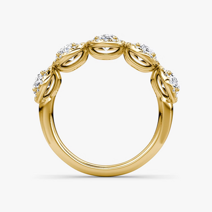 Oval Five Stone Halo Band