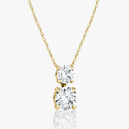 Round and Round Signature Duo Drop Necklace