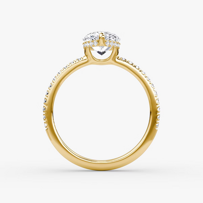 The Signature  Pear Engagement Ring in Pave Standard Band