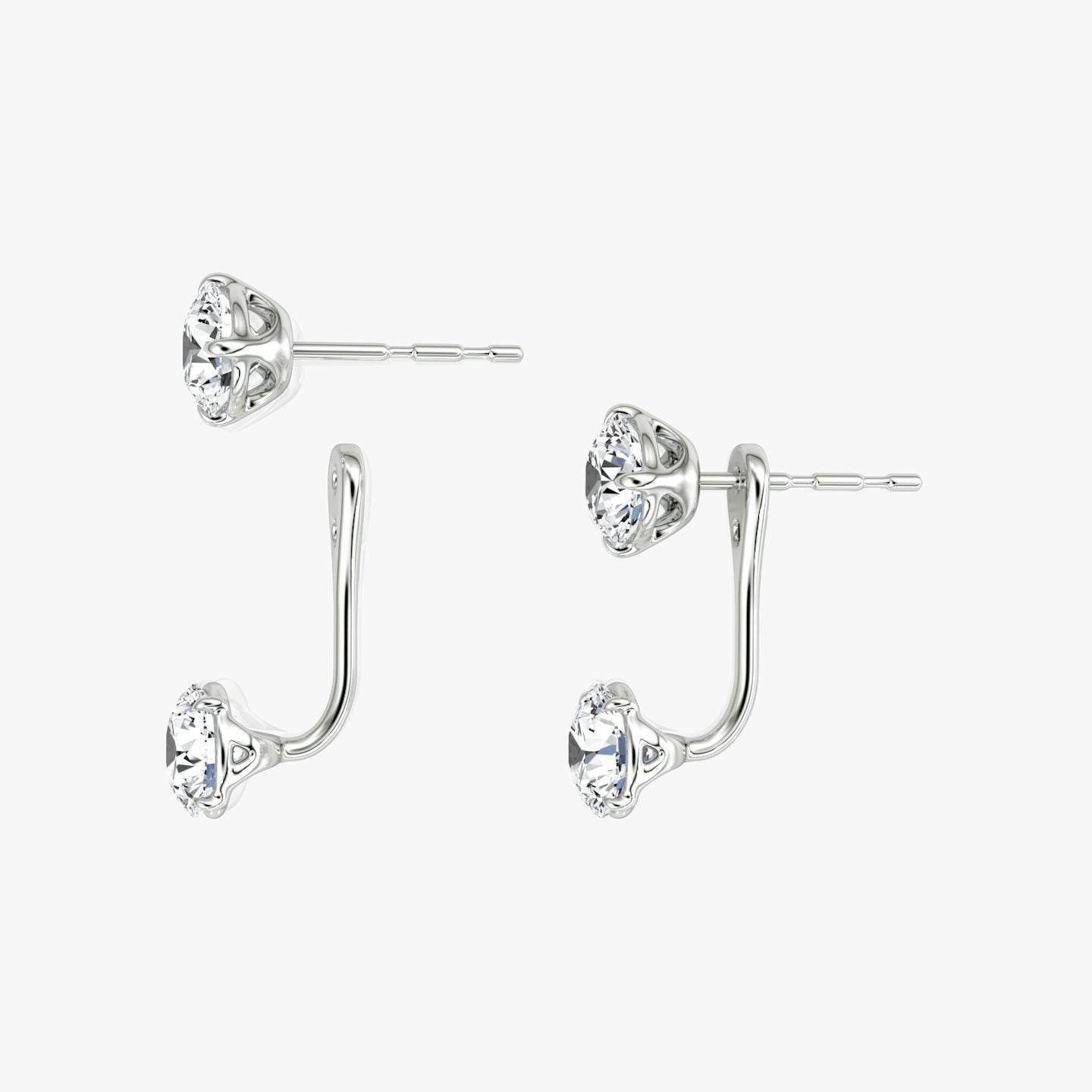 Round Solitaire Stud & Round Ear Jacket