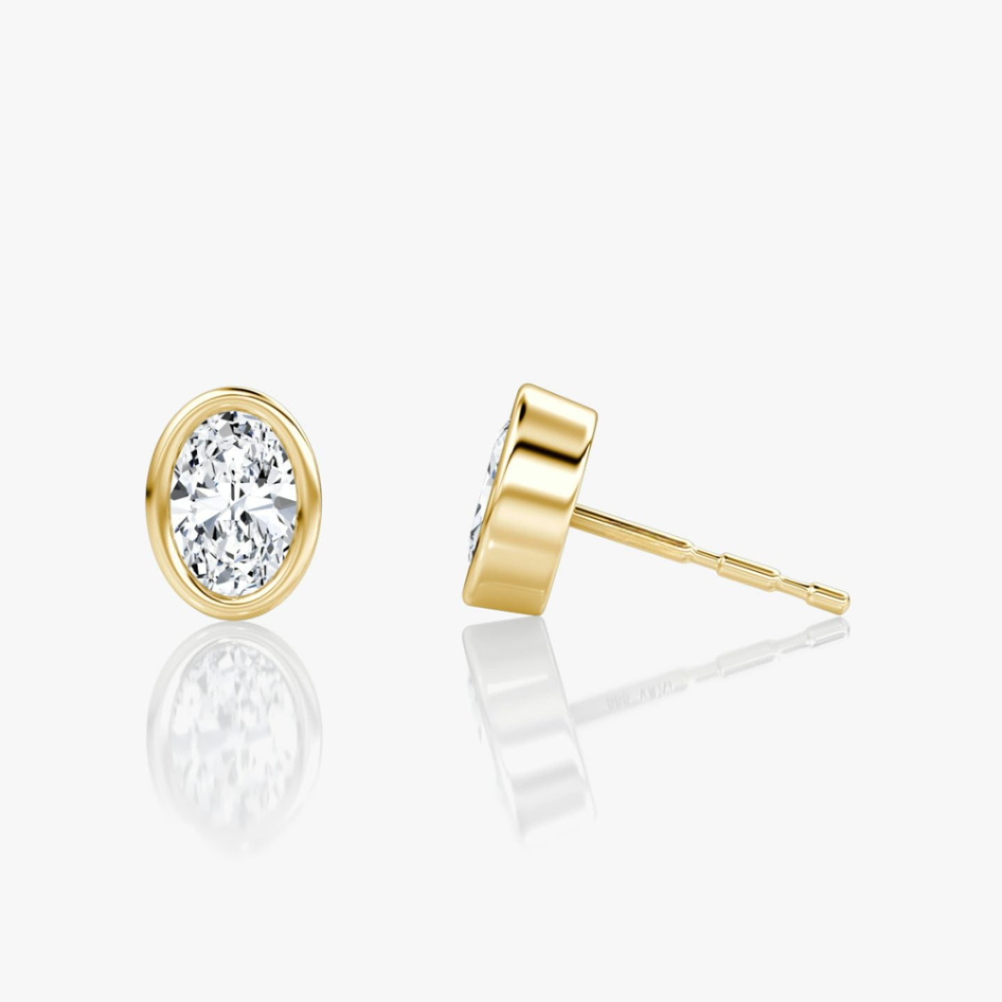 Oval Bezel Solitaire Stud