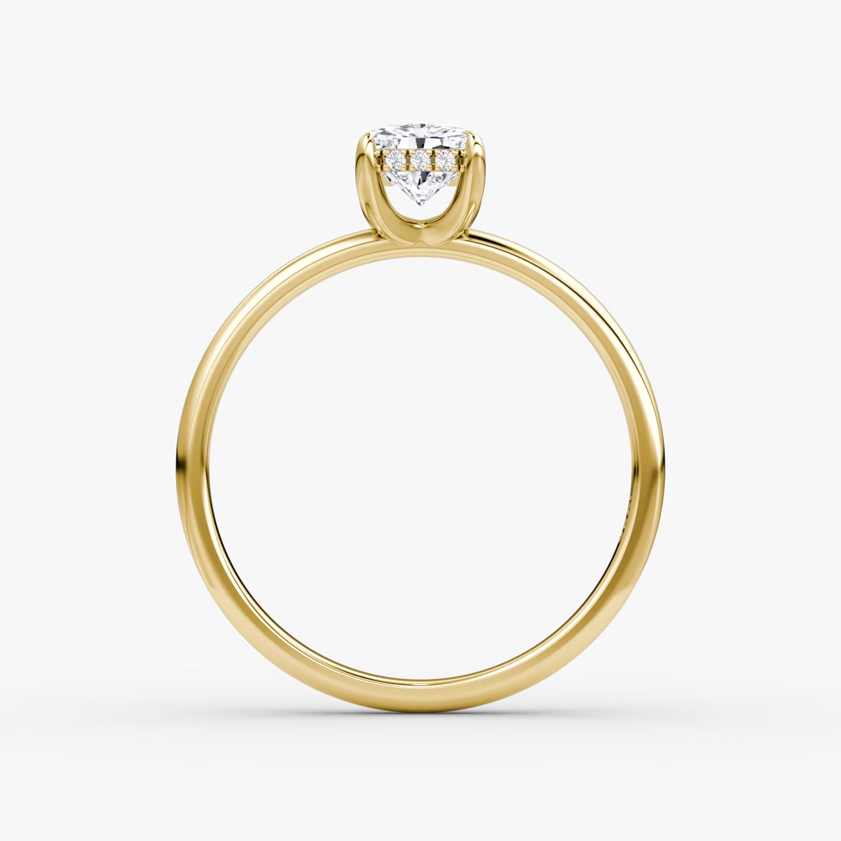 The Classic Hidden Halo Radiant Engagement Ring in Plain Standard Band