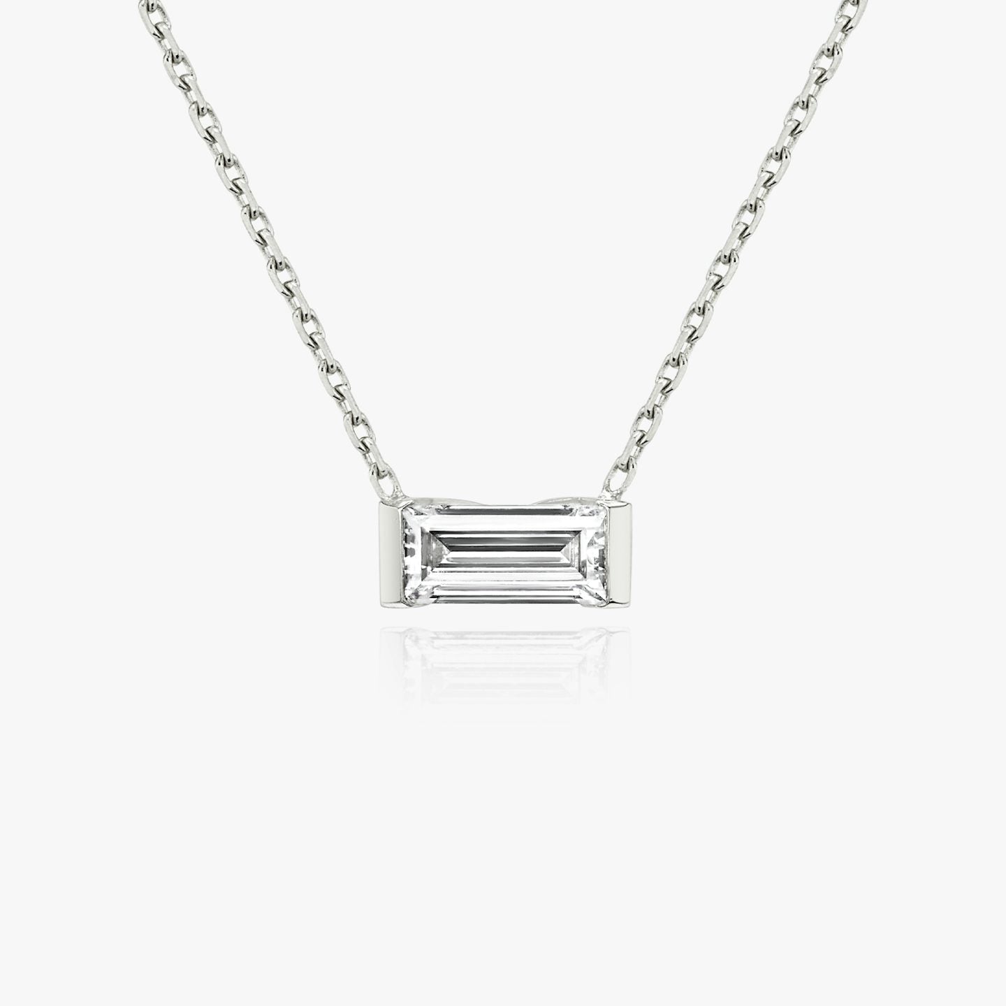 Knife-Edge Baguette Semi-Bezel Necklace