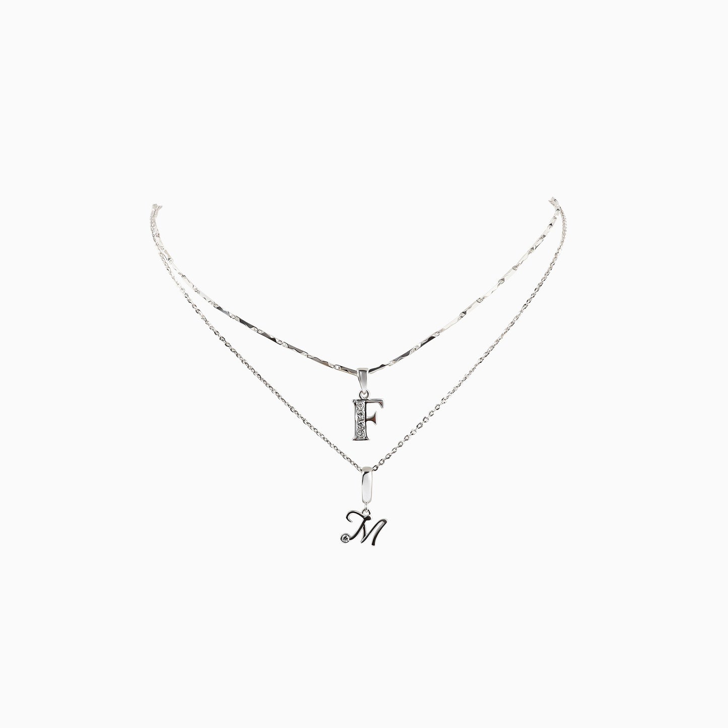 Diamond Initial Cursive Pendant