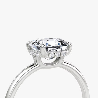 The Signature Asscher Engagement Ring in Plain Standard Band