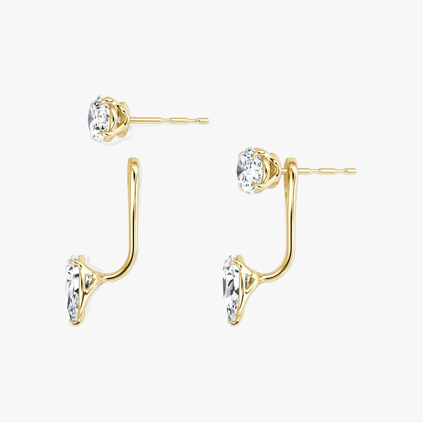 Oval Solitaire Stud & Pear Ear Jacket