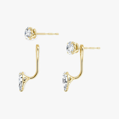 Oval Solitaire Stud & Pear Ear Jacket