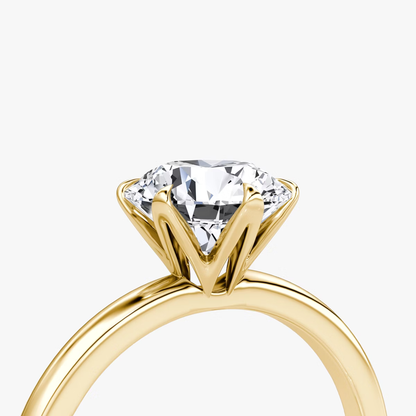 The V Round Brilliant Engagement Ring in Plain Band