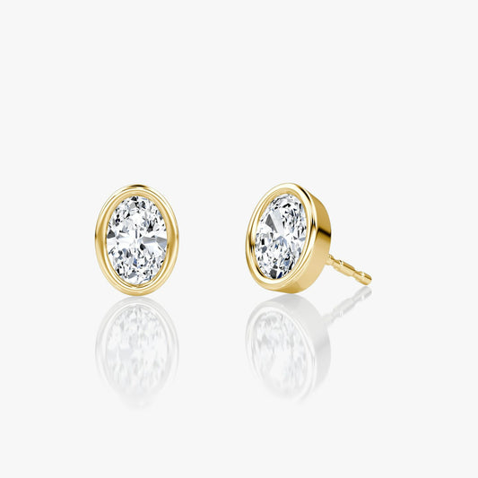 Oval Bezel Solitaire Stud