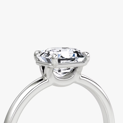 The Signature Asscher Engagement Ring in Plain Standard Band