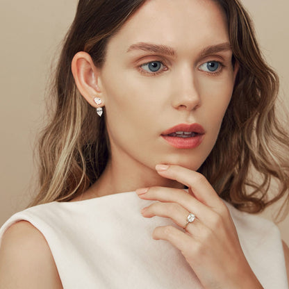 Oval Solitaire Stud & Pear Ear Jacket