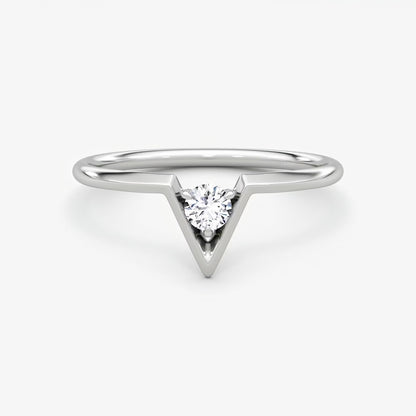 V Solitaire Ring