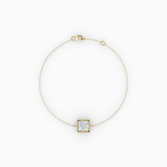 Princess Bezel Solitaire Bracelet