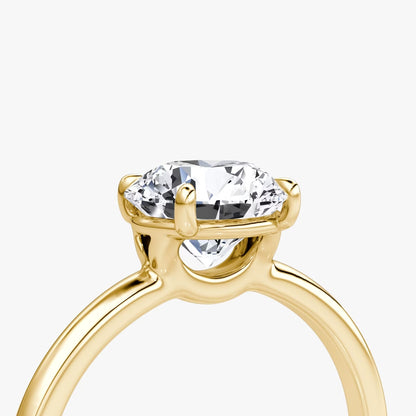 The Signature Round Brilliant Engagement Ring in Plain Standard Band and Plain Setting Style