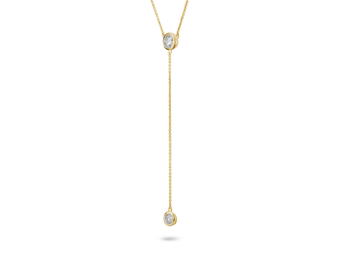 Round Brilliant Bezel Lariat Pendant