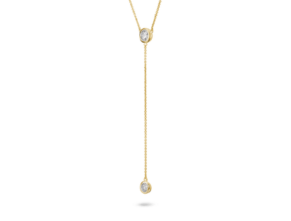 Round Brilliant Bezel Lariat Pendant