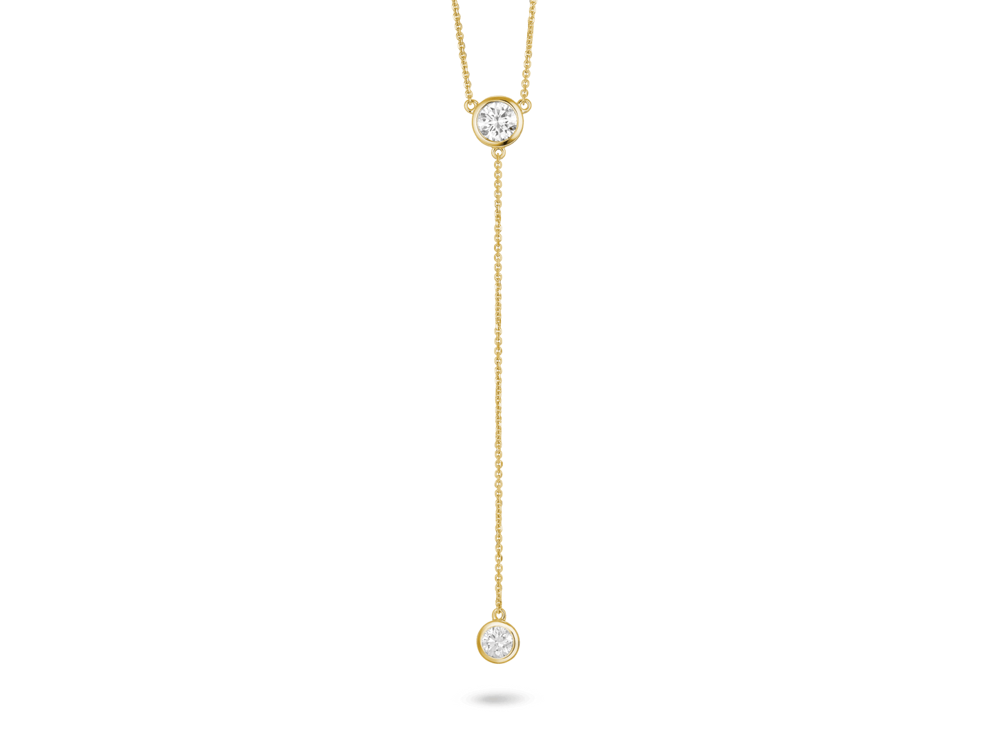 Round Brilliant Bezel Lariat Pendant