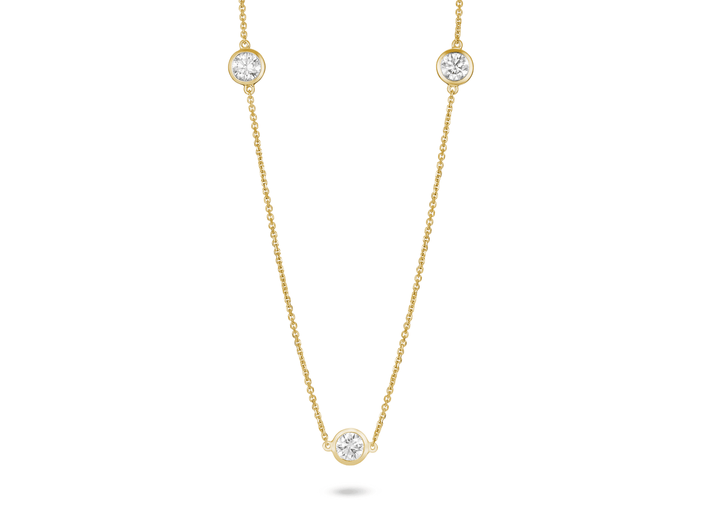 Round Brilliant Bezel Station Pendant