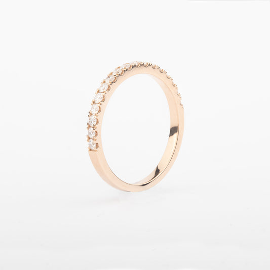 Essential Band Half Pave Ring (Ready to ship)