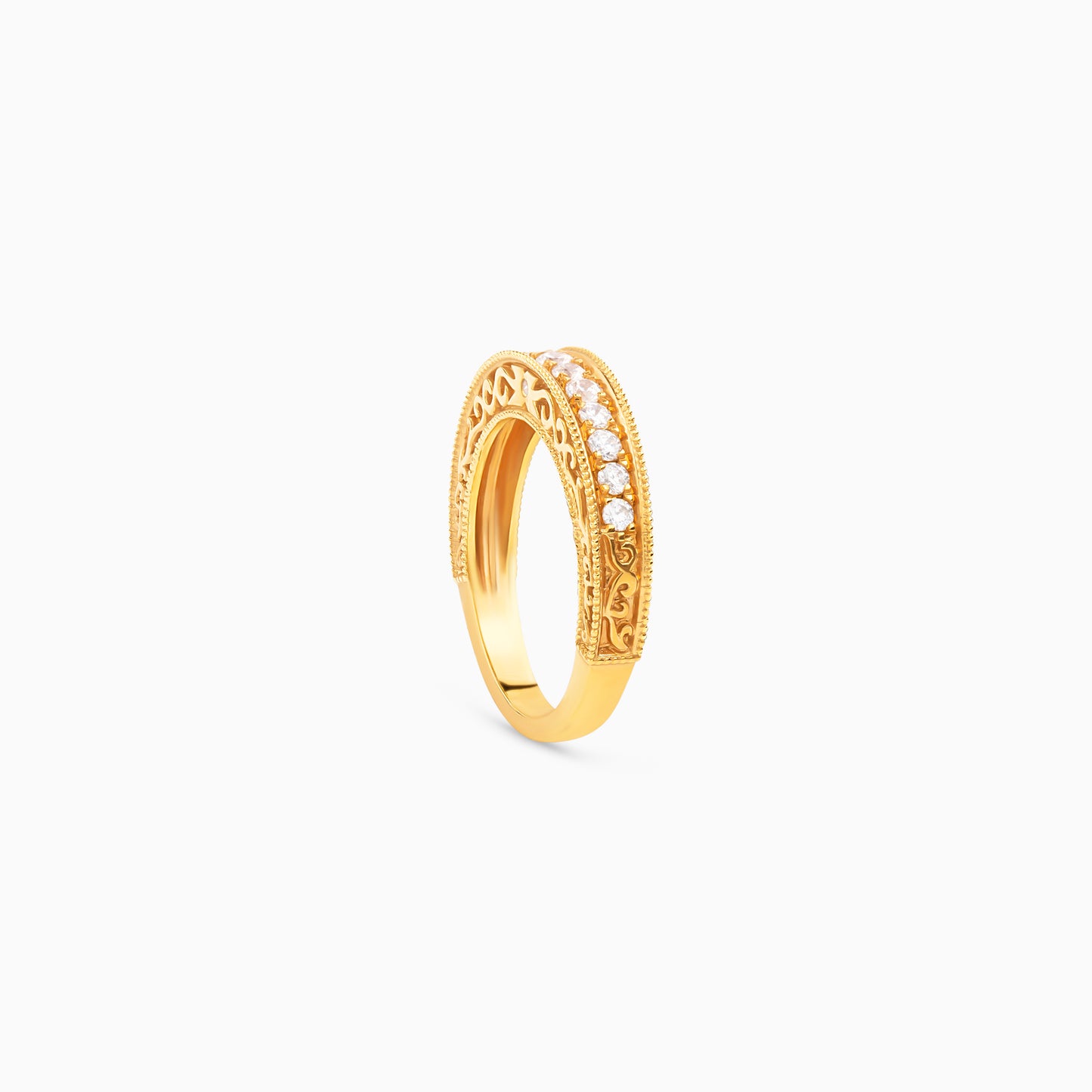 Taper Milgrain Diamond Band
