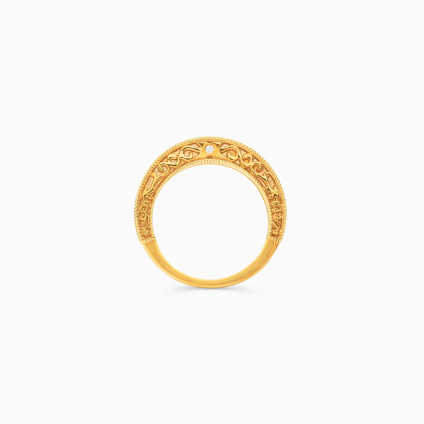 Taper Milgrain Diamond Band