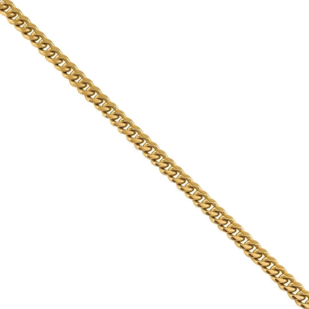 14k Yellow Solid Gold Miami Cuban Link Chain 5 mm