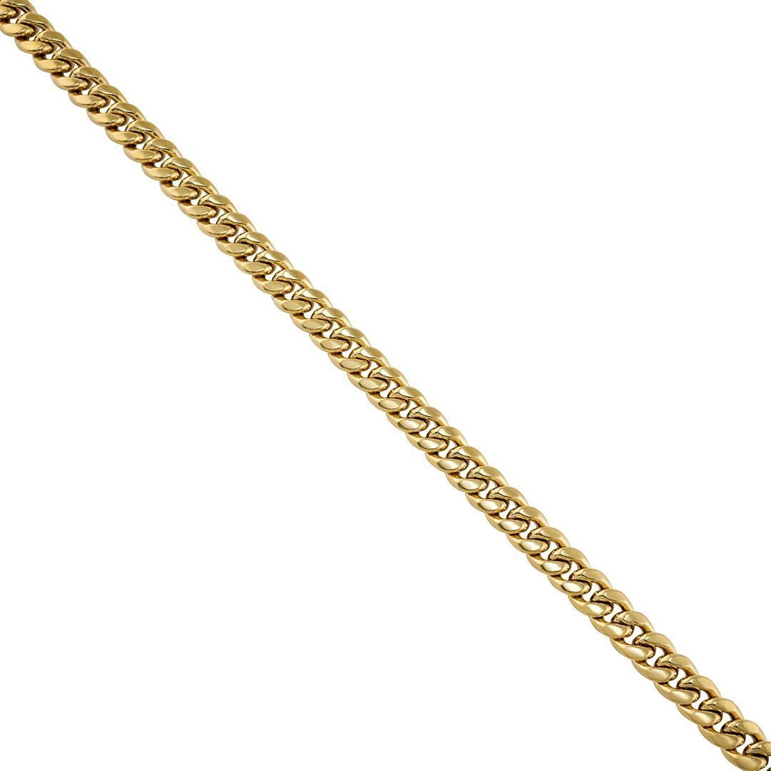 10k Yellow Gold Hollow Cuban Chain 7.50 mm