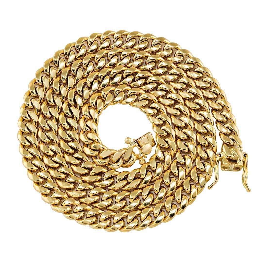 10k Yellow Gold Hollow Cuban Chain 7.50 mm