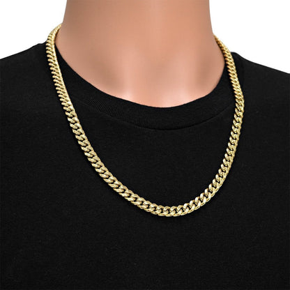 10k Yellow Gold Hollow Cuban Chain 7.50 mm