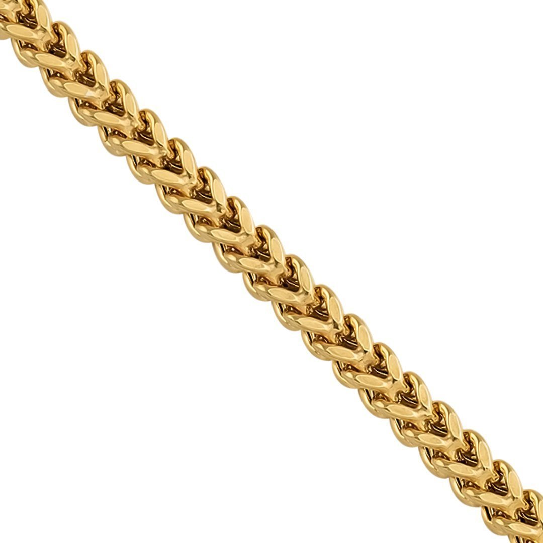 10k Yellow Gold Franco Link Chain 3 mm