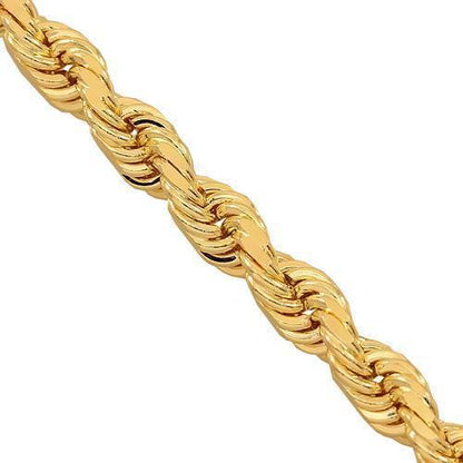 14k Yellow Gold Solid Rope Chain 3 mm