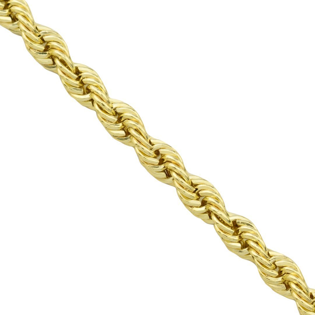 14k Yellow Gold Hollow Rope Chain 3.5 mm