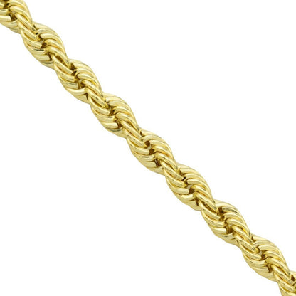 14k Yellow Gold Hollow Rope Chain 3.5 mm