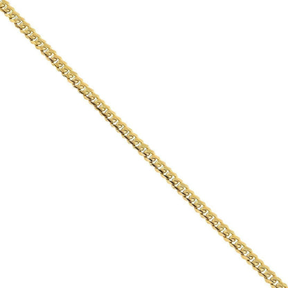 14k Yellow Gold Solid Cuban Link Chain 3 mm